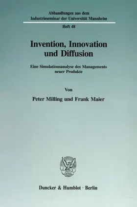 Milling / Maier |  Invention, Innovation und Diffusion. | Buch |  Sack Fachmedien