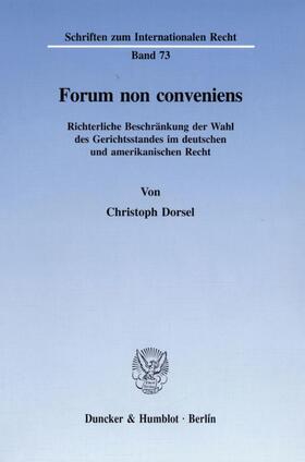 Dorsel | Forum non conveniens. | Buch | 978-3-428-08567-5 | sack.de
