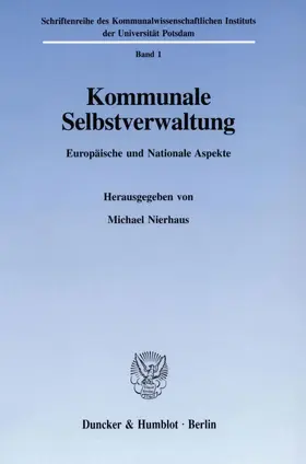 Nierhaus |  Kommunale Selbstverwaltung. | Buch |  Sack Fachmedien