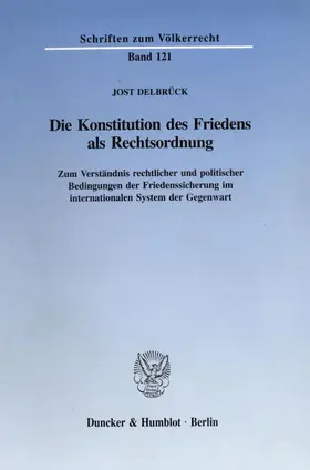 Dicke / Hobe / Meyn |  Die Konstitution des Friedens als Rechtsordnung. | Buch |  Sack Fachmedien