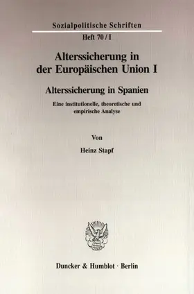 Stapf / Döring / Hauser |  Alterssicherung in der Europäischen Union I. | Buch |  Sack Fachmedien