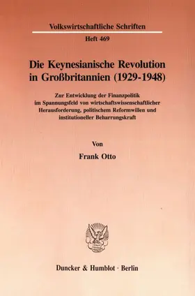 Otto |  Die Keynesianische Revolution in Großbritannien (1929-1948). | Buch |  Sack Fachmedien