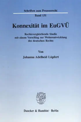 Lüpfert |  Konnexität im EuGVÜ | Buch |  Sack Fachmedien