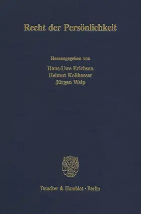 Erichsen / Kollhosser / Welp |  Recht der Persönlichkeit. | Buch |  Sack Fachmedien