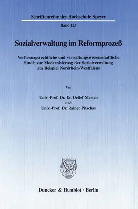 Pitschas / Merten |  Sozialverwaltung im Reformprozeß. | Buch |  Sack Fachmedien