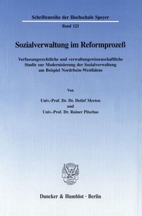 Merten / Pitschas |  Sozialverwaltung im Reformprozeß | Buch |  Sack Fachmedien