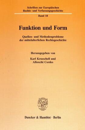 Kroeschell / Cordes | Funktion und Form. | Buch | 978-3-428-08919-2 | sack.de