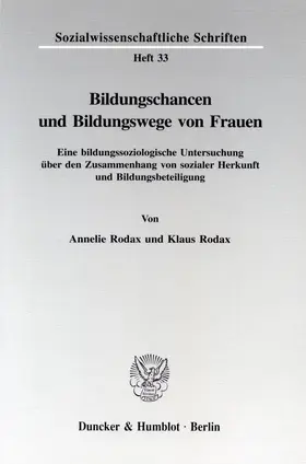 Rodax |  Bildungschancen und Bildungswege von Frauen. | Buch |  Sack Fachmedien