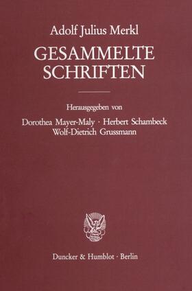 Merkl / Mayer-Maly / Schambeck | Gesammelte Schriften II/1 | Buch | 978-3-428-09042-6 | sack.de