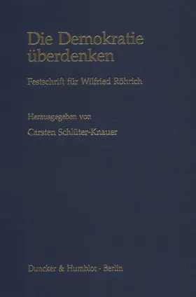 Schlüter-Knauer |  Die Demokratie überdenken. | Buch |  Sack Fachmedien