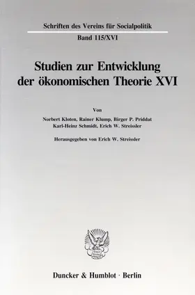 Streissler |  Die Umsetzung wirtschaftspolitischer Grundkonzeptionen in die kontinentaleuropäische Praxis des 19. und 20. Jahrhunderts, I. Teil. | Buch |  Sack Fachmedien