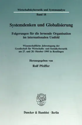Pfeiffer |  Systemdenken und Globalisierung. | Buch |  Sack Fachmedien