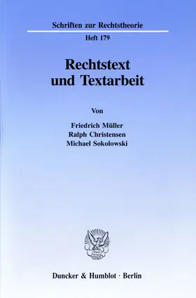 Müller / Christensen / Sokolowski |  Rechtstext und Textarbeit. | Buch |  Sack Fachmedien
