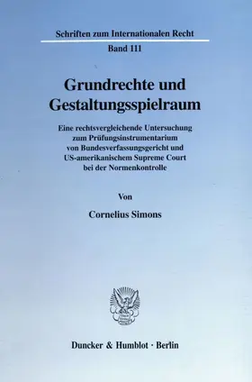 Simons |  Grundrechte und Gestaltungsspielraum. | Buch |  Sack Fachmedien