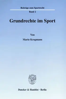 Krogmann |  Grundrechte im Sport | Buch |  Sack Fachmedien