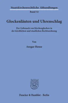 Hense |  Glockenläuten und Uhrenschlag. | Buch |  Sack Fachmedien