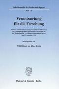 Blümel / König |  Verantwortung für die Forschung. | Buch |  Sack Fachmedien