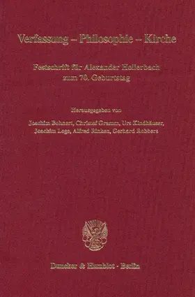 Bohnert / Gramm / Kindhäuser |  Verfassung - Philosophie - Kirche | Buch |  Sack Fachmedien