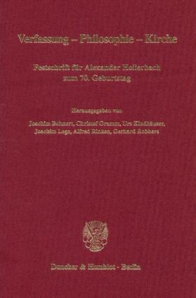 Bohnert / Gramm / Kindhäuser | Verfassung - Philosophie - Kirche | Buch | 978-3-428-09356-4 | sack.de