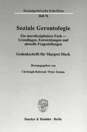 Behrend / Zeman |  Soziale Gerontologie. | Buch |  Sack Fachmedien