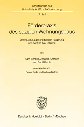 Behring / Kirchner / Ulbrich |  Förderpraxis des sozialen Wohnungsbaus. | Buch |  Sack Fachmedien