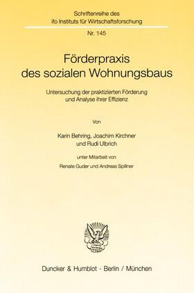 Behring / Kirchner / Ulbrich | Förderpraxis des sozialen Wohnungsbaus. | Buch | 978-3-428-09398-4 | sack.de