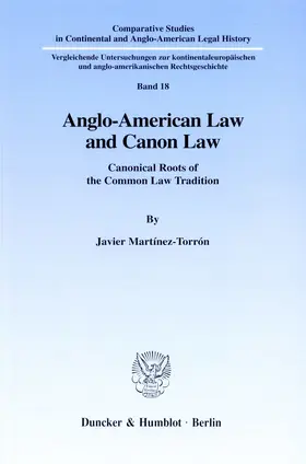Martínez-Torrón |  Anglo-American Law and Canon Law. | Buch |  Sack Fachmedien