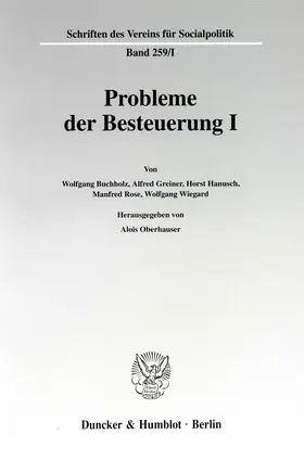 Oberhauser |  Probleme der Besteuerung I. | Buch |  Sack Fachmedien