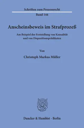 Müller |  Anscheinsbeweis im Strafprozeß | Buch |  Sack Fachmedien
