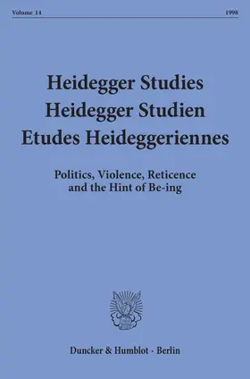 Emad / Herrmann / Maly |  Heidegger Studies - Heidegger Studien - Etudes Heideggeriennes. | Buch |  Sack Fachmedien