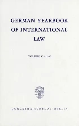 Delbrück / Hofmann / Zimmermann |  German Yearbook of International Law - Jahrbuch für Internationales Recht. | Buch |  Sack Fachmedien