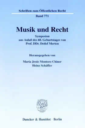 Montoro Chiner / Schäffer |  Musik und Recht | Buch |  Sack Fachmedien