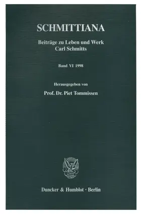 Tommissen |  SCHMITTIANA. | Buch |  Sack Fachmedien