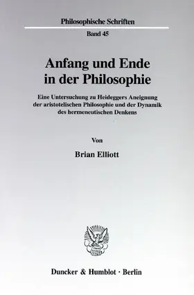 Elliott |  Anfang und Ende in der Philosophie. | Buch |  Sack Fachmedien