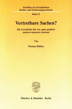 Rüfner |  Vertretbare Sachen? | Buch |  Sack Fachmedien