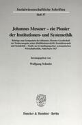 Schmitz |  Johannes Messner - ein Pionier der Institutionen- und Systemethik. | Buch |  Sack Fachmedien