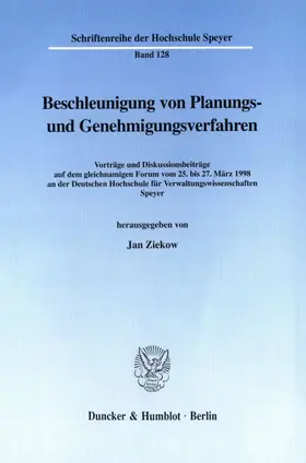 Ziekow |  Beschleunigung von Planungs- und Genehmigungsverfahren. | Buch |  Sack Fachmedien