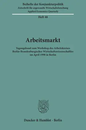 Arbeitsmarkt. | Buch | 978-3-428-09744-9 | sack.de