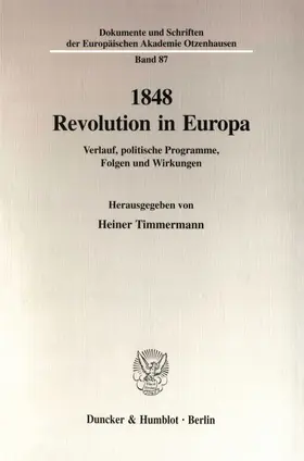 Timmermann |  1848 - Revolution in Europa. | Buch |  Sack Fachmedien