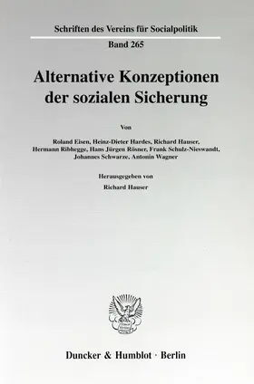 Hauser |  Alternative Konzeptionen der sozialen Sicherung. | Buch |  Sack Fachmedien