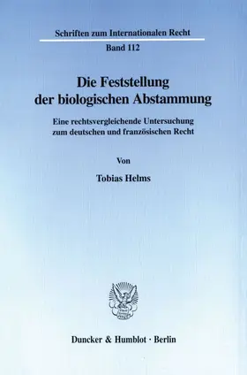 Helms |  Die Feststellung der biologischen Abstammung. | Buch |  Sack Fachmedien