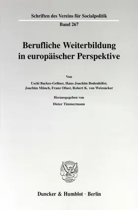 Timmermann |  Berufliche Weiterbildung in europäischer Perspektive. | Buch |  Sack Fachmedien