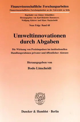 Linscheidt |  Umweltinnovationen durch Abgaben. | Buch |  Sack Fachmedien