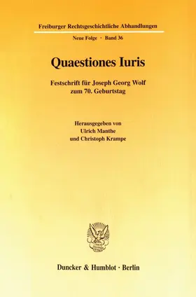 Manthe / Krampe |  Quaestiones Iuris. | Buch |  Sack Fachmedien