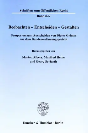 Albers / Heine / Seyfarth |  Beobachten - Entscheiden - Gestalten. | Buch |  Sack Fachmedien