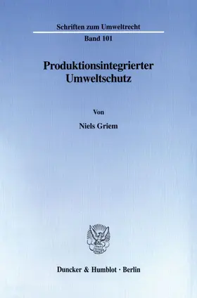 Griem |  Produktionsintegrierter Umweltschutz. | Buch |  Sack Fachmedien