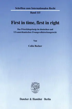 Becker |  First in time, first in right. | Buch |  Sack Fachmedien
