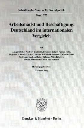 Berg |  Arbeitsmarkt und Beschäftigung: Deutschland im internationalen Vergleich. | Buch |  Sack Fachmedien