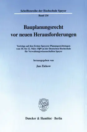 Ziekow |  Bauplanungsrecht vor neuen Herausforderungen | Buch |  Sack Fachmedien