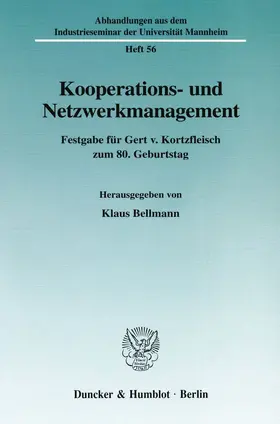 Bellmann |  Kooperations- und Netzwerkmanagement. | Buch |  Sack Fachmedien